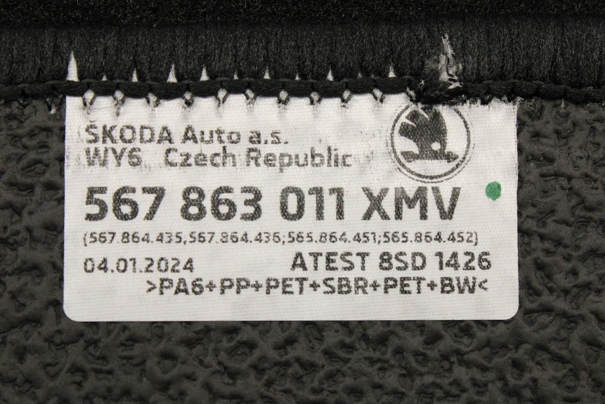 Skoda Kodiaq 2017-on RHD textile floor mats 567863011 XMV