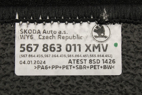 Skoda Kodiaq 2017-on RHD textile floor mats 567863011 XMV