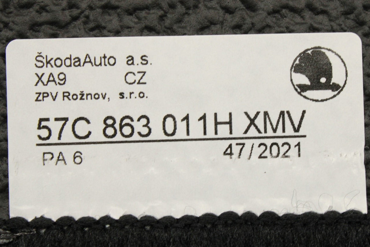 Skoda Karoq 2019-on RHD textile floor mats 57C863011H XMV
