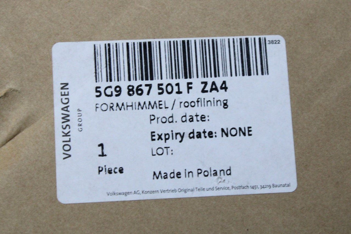 VW Golf MK7 MK7.5 Estate roof liner headlining (grey) 5G9867501F ZA4