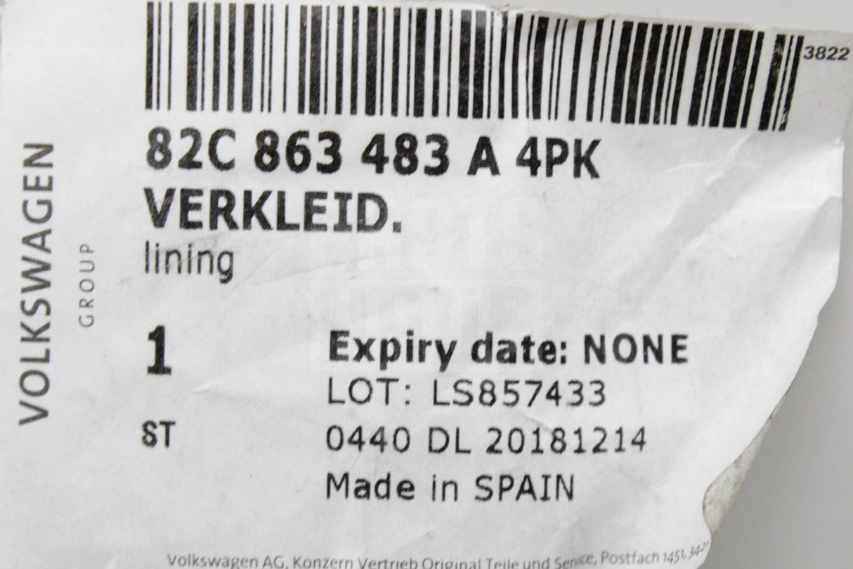 Audi A1 2019-on RHD a-pillar lower trim (left) 82C863483A 4PK