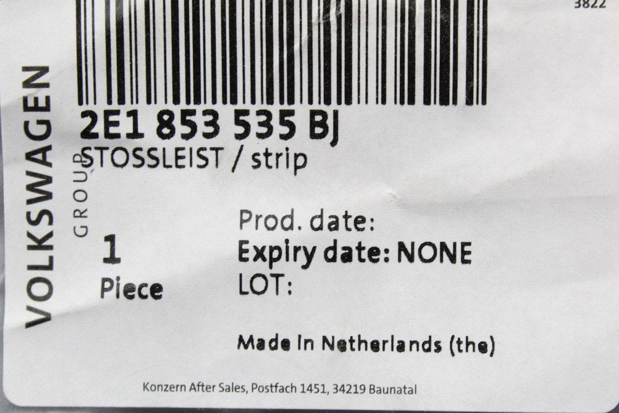 VW Crafter 2006-16 Left sliding door protective strip trim 2E1853535BJ