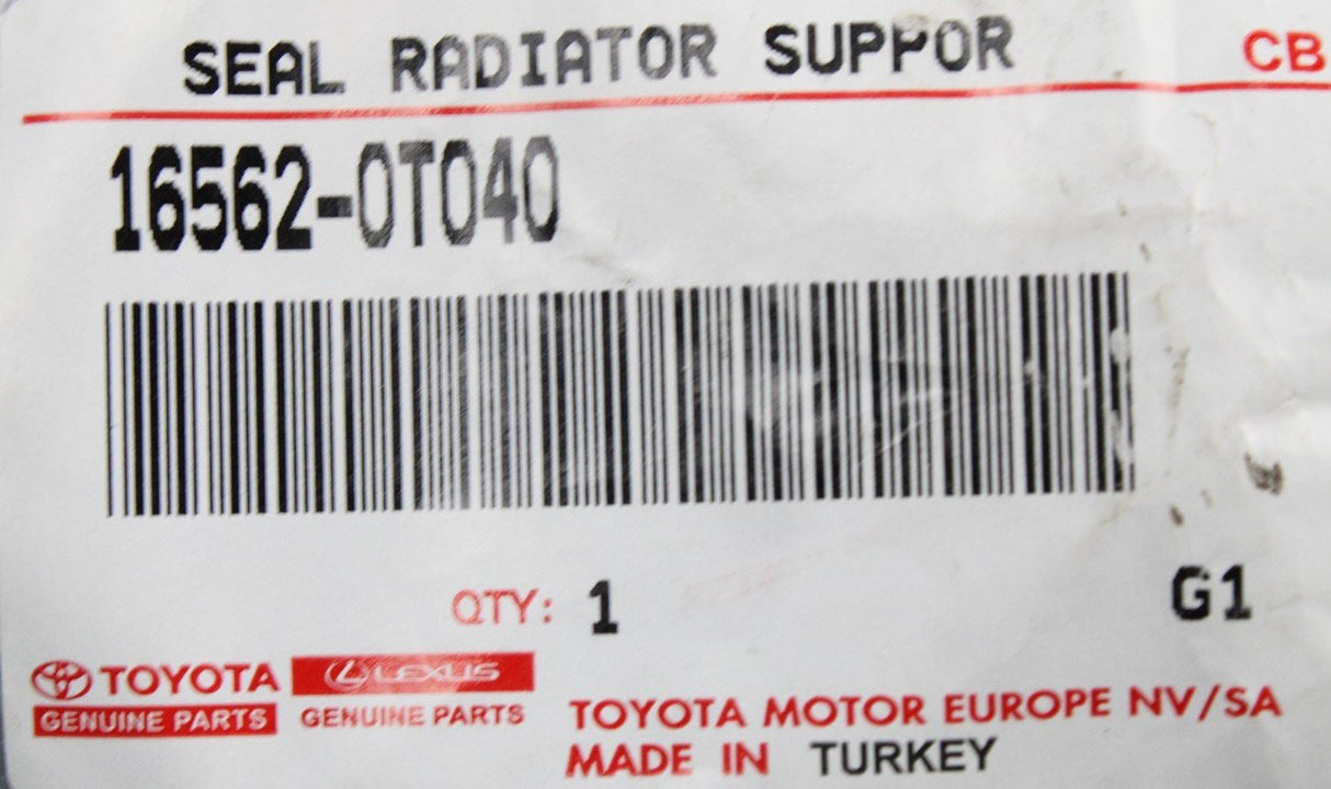 Toyota radiator to support seal 165620T040