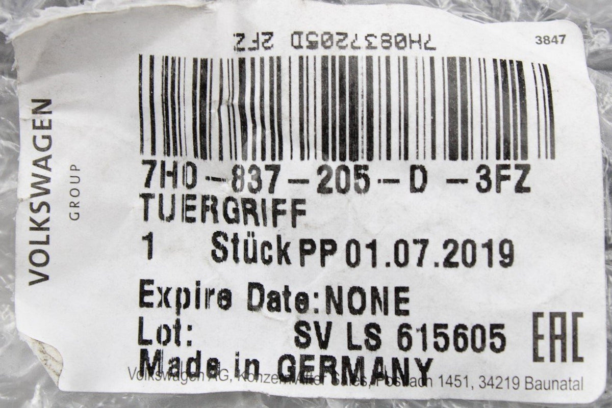 VW Caddy Touran 03-15 exterior door handle black (front) 7H0837205D 3FZ