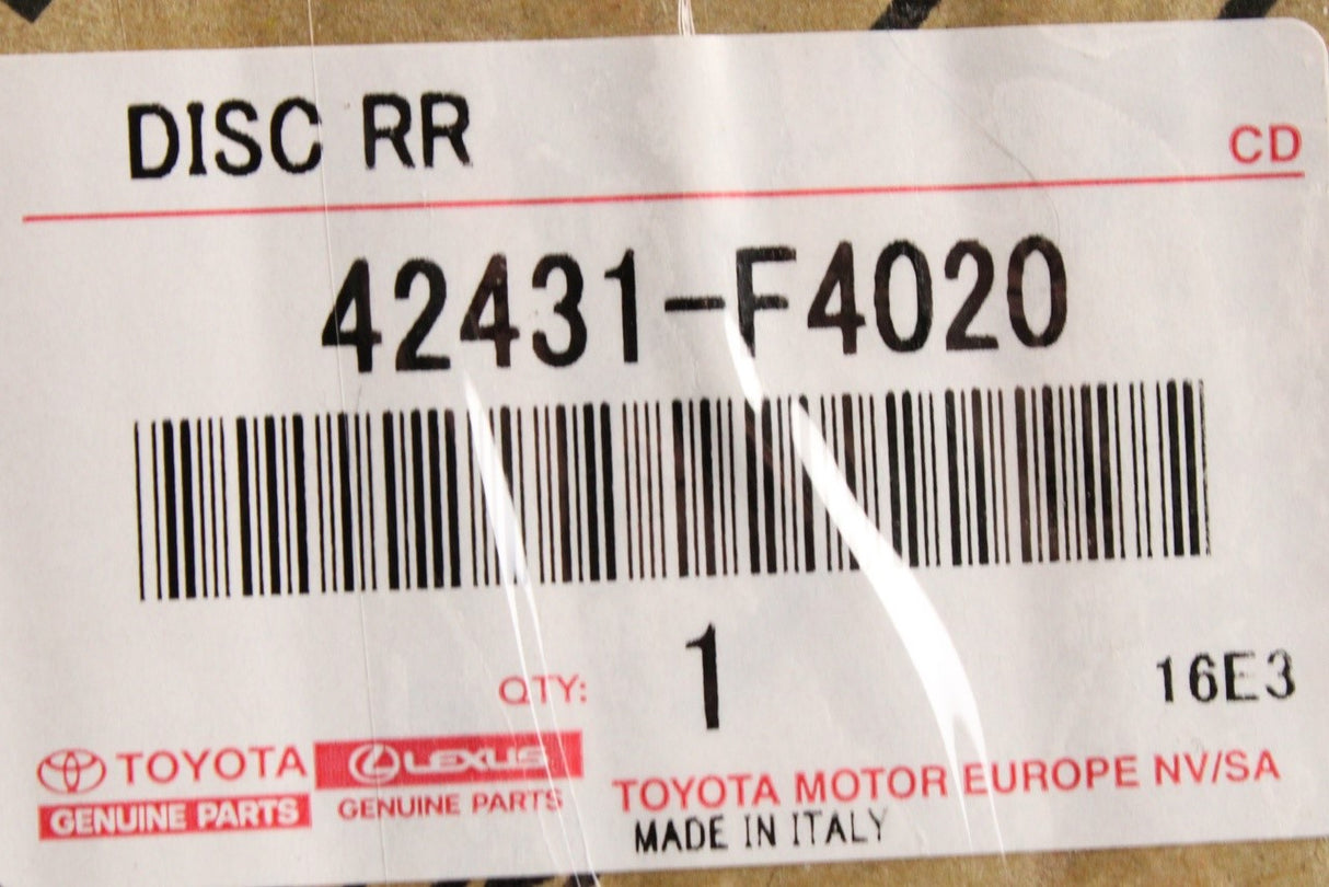 Toyota C-HR 2016-on rear brake discs (x2) 42431-F4020