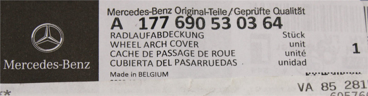 Mercedes-Benz A-Class W177 rear wheel arch liner (left) A177690530364