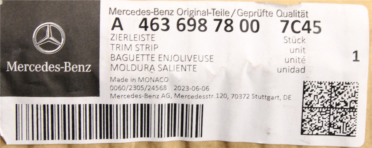 Mercedes-Benz G63 AMG W463 roof trim strip (front) A46369878007C45