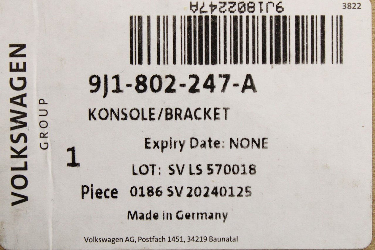 Audi e-Tron GT 2021-on battery housing console 9J1802247A