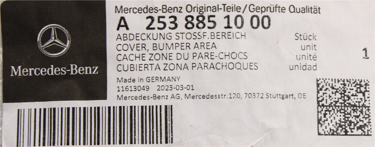 Mercedes-Benz GLC W253 rear bumper trim strip A2538851000