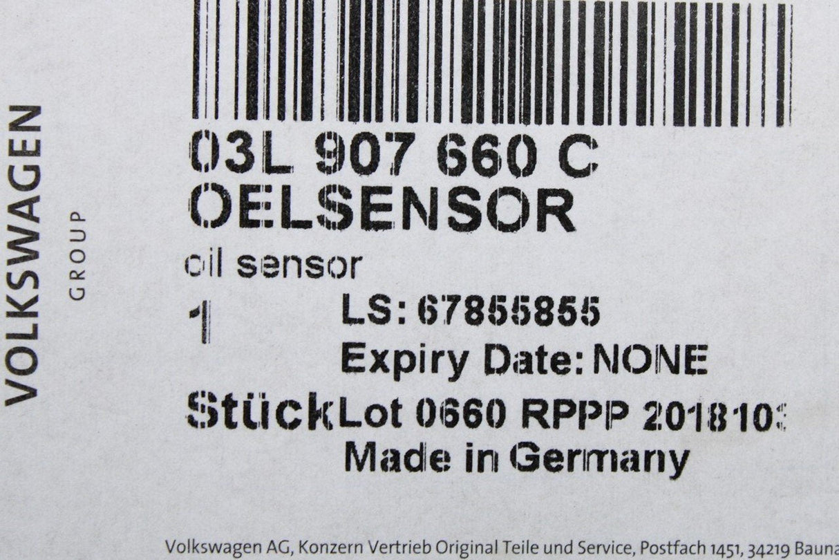 VW Touareg Amarok Transporter Audi A4 A6 A8 Oil level sensor 03L907660C