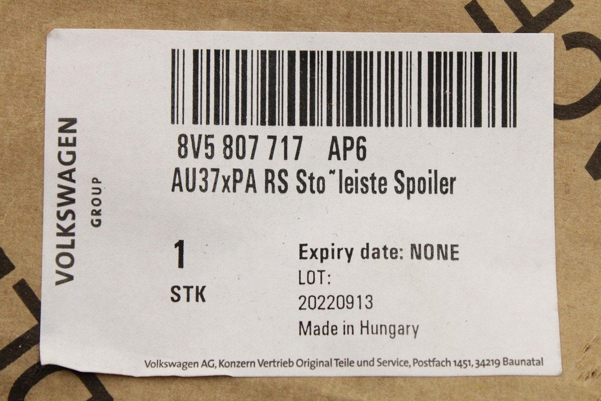 Audi RS3 Sportback 17-19 front bumper spoiler trim (left) 8V5807717 AP6