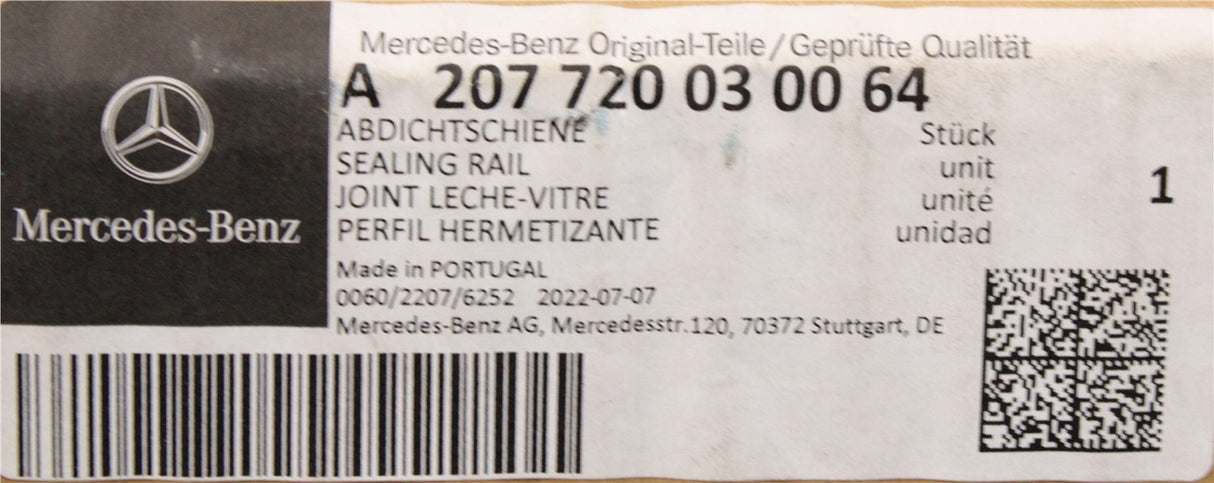 Mercedes-Benz E-Class 207 window guide seal (left) A207720030064