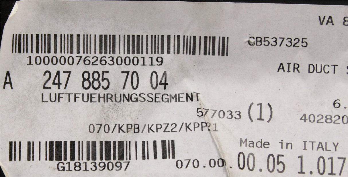 Mercedes-Benz GLA W247 front bumper lower air duct A2478857004