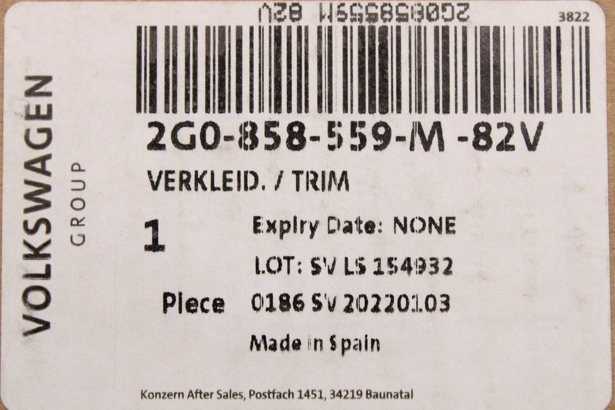 VW Polo T-Cross Taigo 2018-on lower steering column trim 2G0858559M 82V