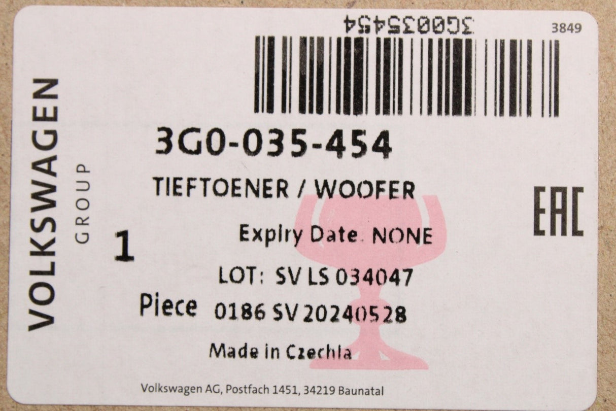 VW Arteon Passat Skoda Superb Kodiaq 2015-on speaker (front) 3G0035454