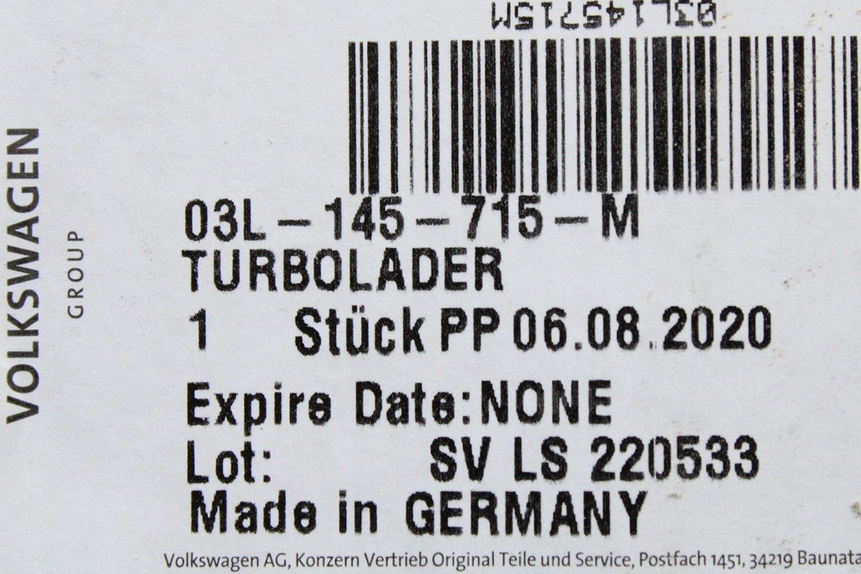 VW Amarok 2010-on 2.0 BiTDI turbocharger with manifold 03L145715M