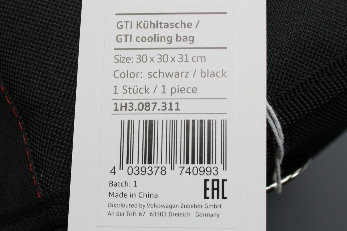 Volkswagen accessory 'clark' check GTI foldable cool bag 1H3087311