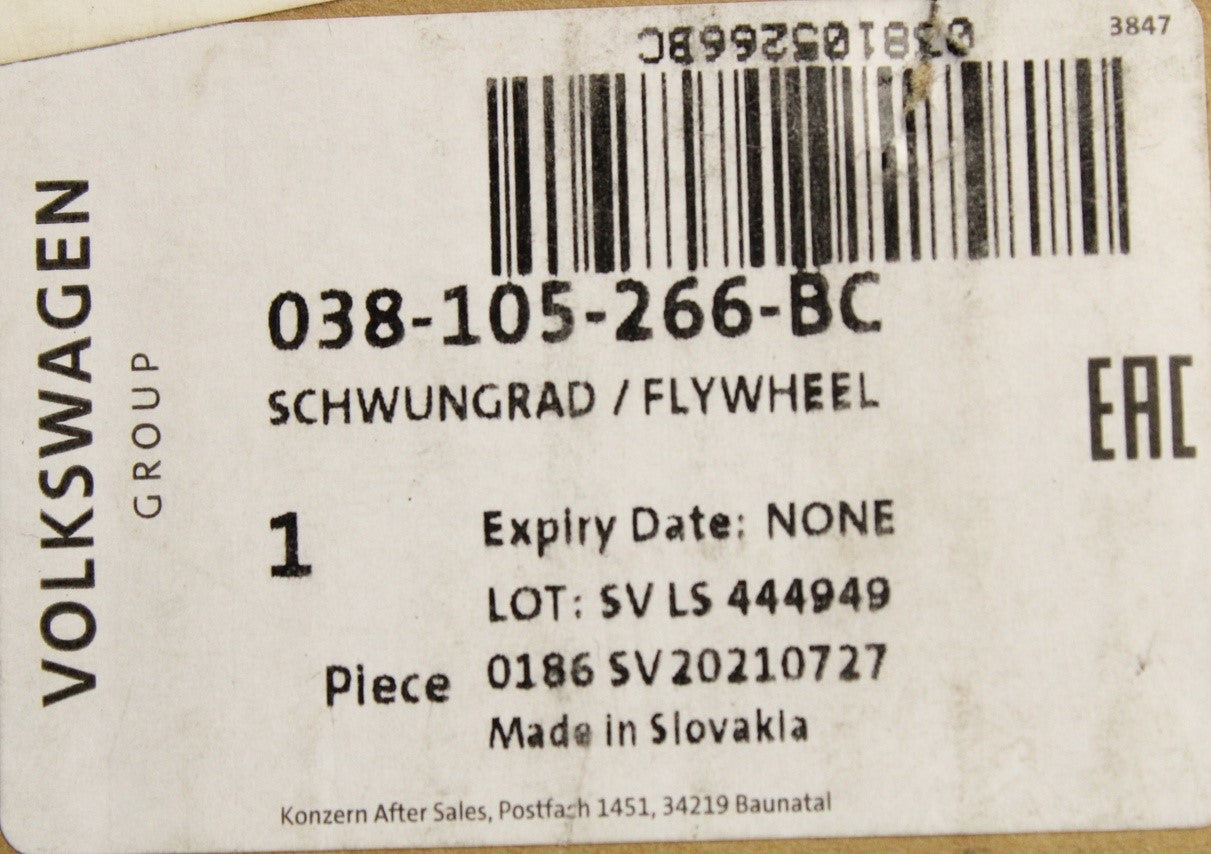 VW Golf MK5 Polo Audi A3 8L Skoda SEAT 1.9 TDI flywheel 038105266BC