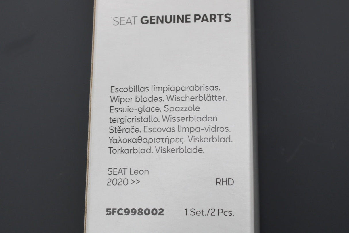 SEAT CUPRA Leon 2020-on RHD front aero wiper blades 5FC998002