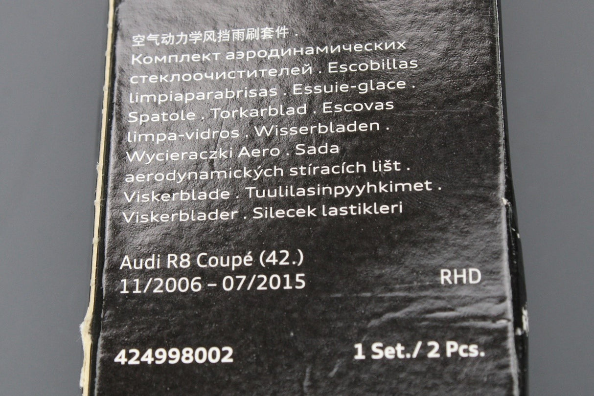 Audi R8 2007-15 front RHD aerodynamic wiper blades set 424998002