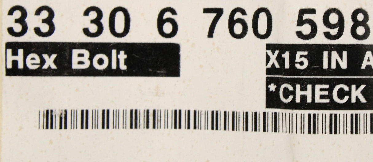 BMW 5' E60 E61 6' E63 7' E65 rear suspension arm bolt (x1) 33306760598