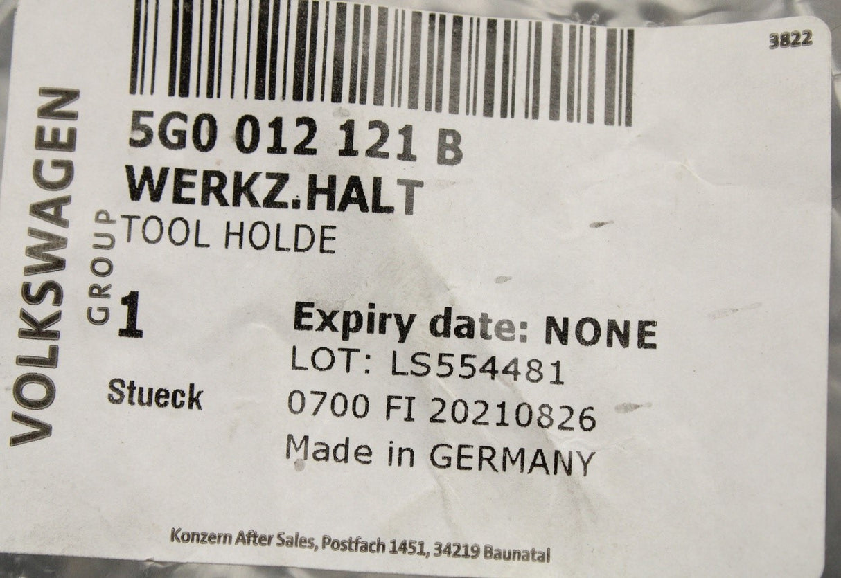 VW Golf MK8 2020-on tool kit holder 5G0012121B