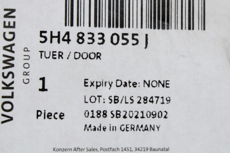 VW Golf MK8 2020-on rear door panel (left) 5H4833055J