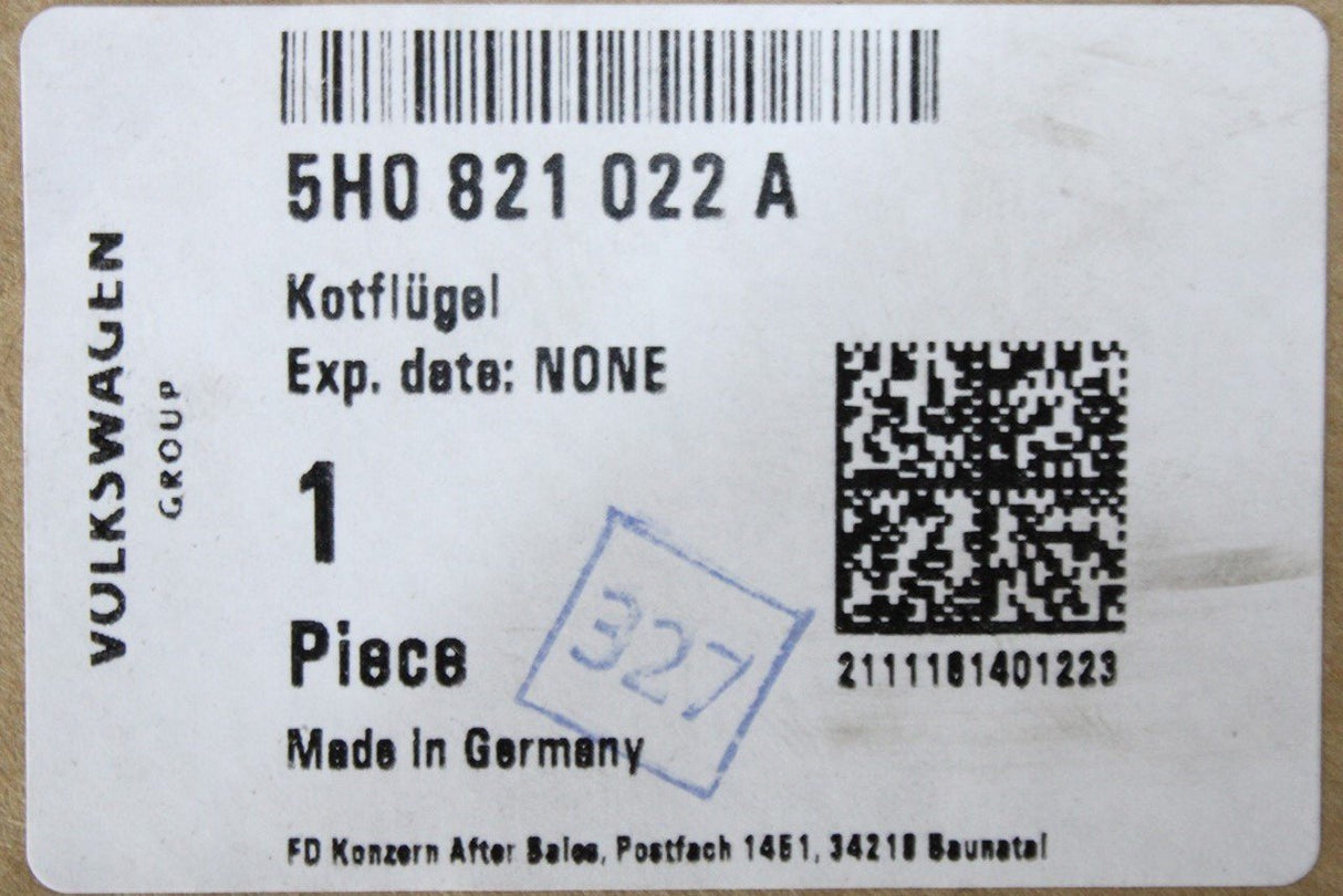 VW Golf MK8 2020-Onward front wing panel (right) 5H0821022A