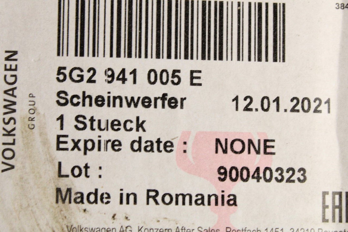 VW Golf MK7 2013-16 RHD halogen headlight (left) 5G2941005E