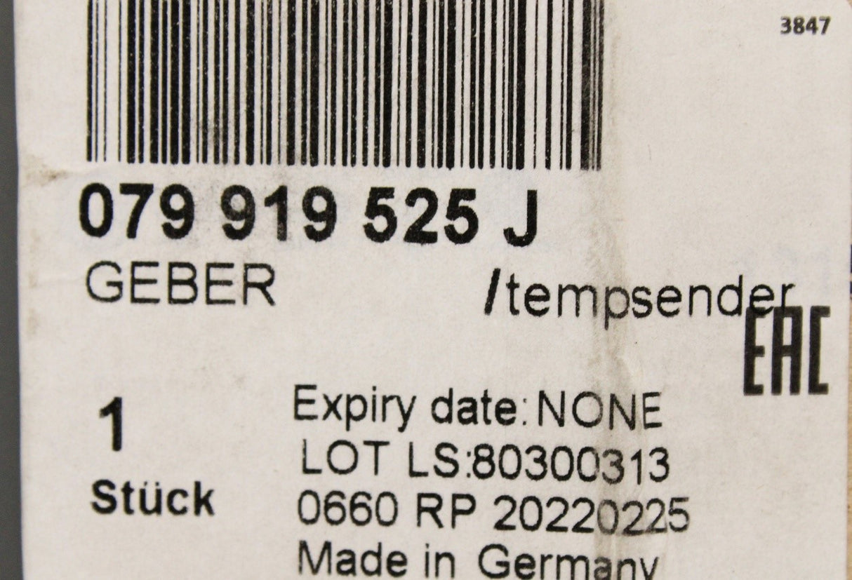 VW ID.Buzz Audi A6 high voltage battery coolant temp sensor 079919525J