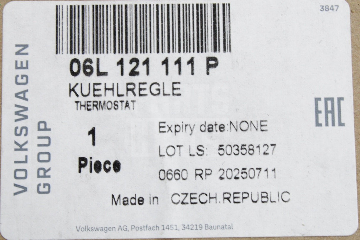 VW Audi Skoda SEAT CUPRA 2.0 TSI coolant thermostat 06L121111P