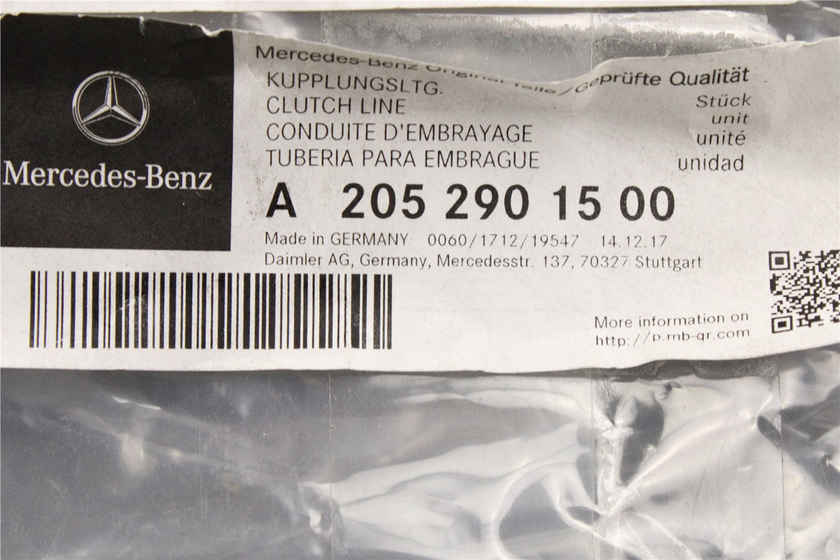 Mercedes-Benz C-Class W205 RHD hydraulic clutch pipe A2052901500