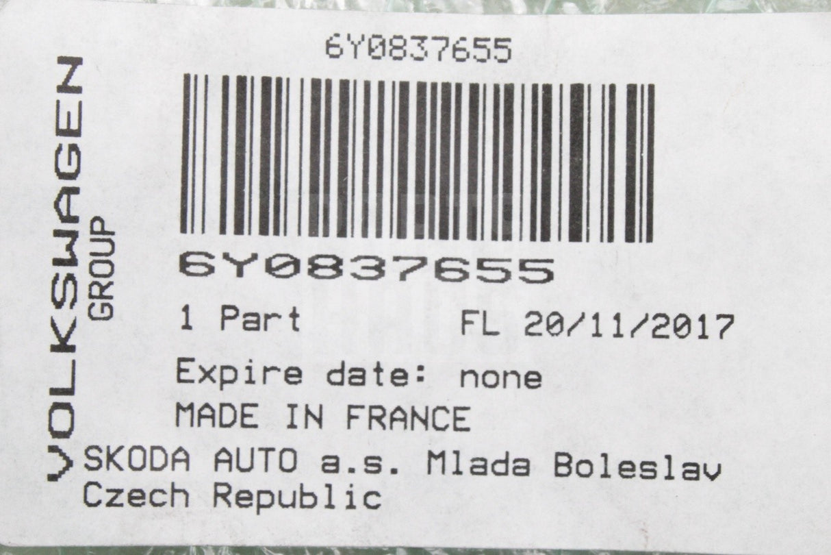 Skoda Fabia 2000-2008 front window regulator (left) 6Y0837655