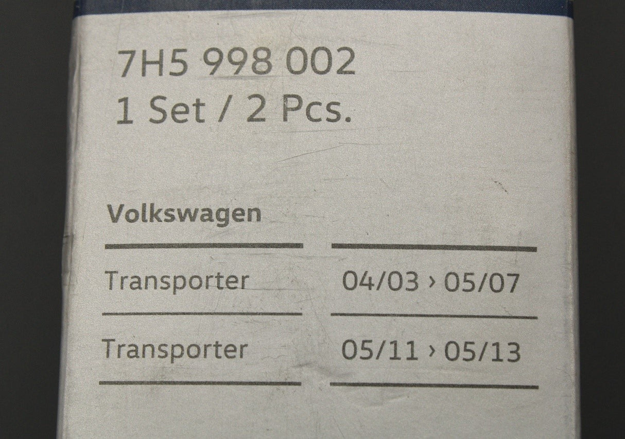 VW California Caravelle T5 T5.1 LHD wiper blades (front) 7H5998002