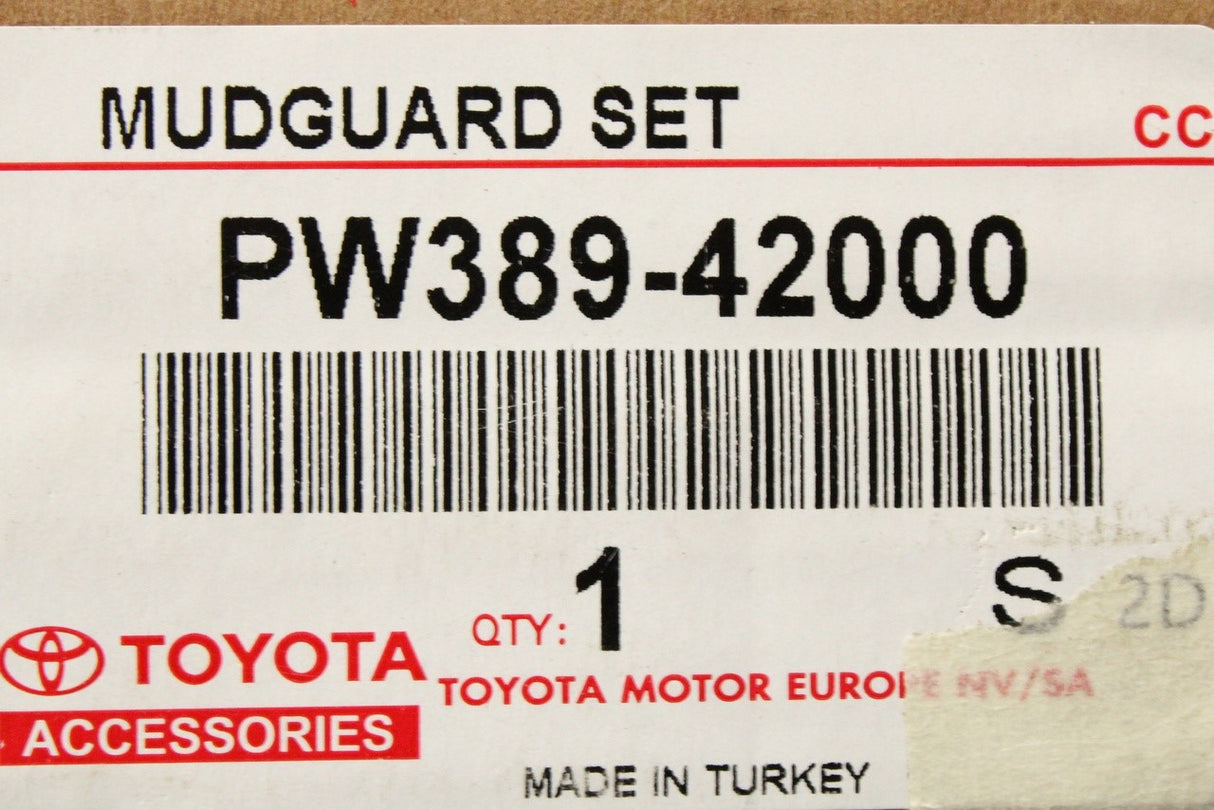 Toyota BZ4X 2022-on front and rear mud flap set PW389-42000