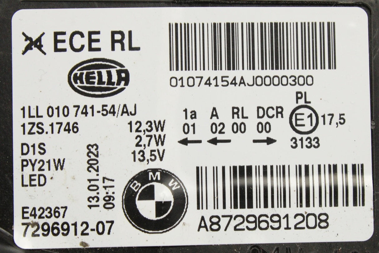 BMW 1 series F20 F21 bi-xenon headlight (right) 63117296912
