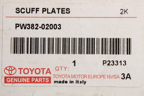 Toyota Corolla 2019-on Hybrid Aluminium sill scuff plates PW382-02003