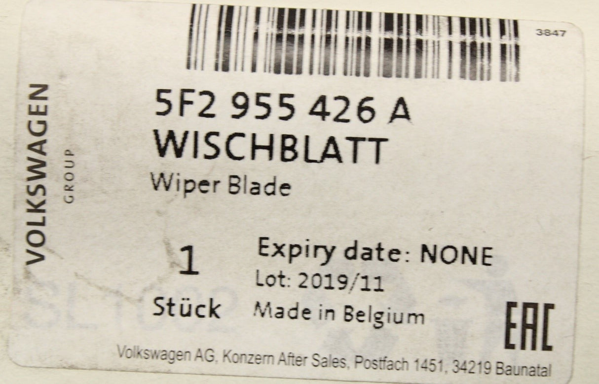 SEAT Leon 5F 2013-2020 RHD front wiper blade (right) 5F2955426A