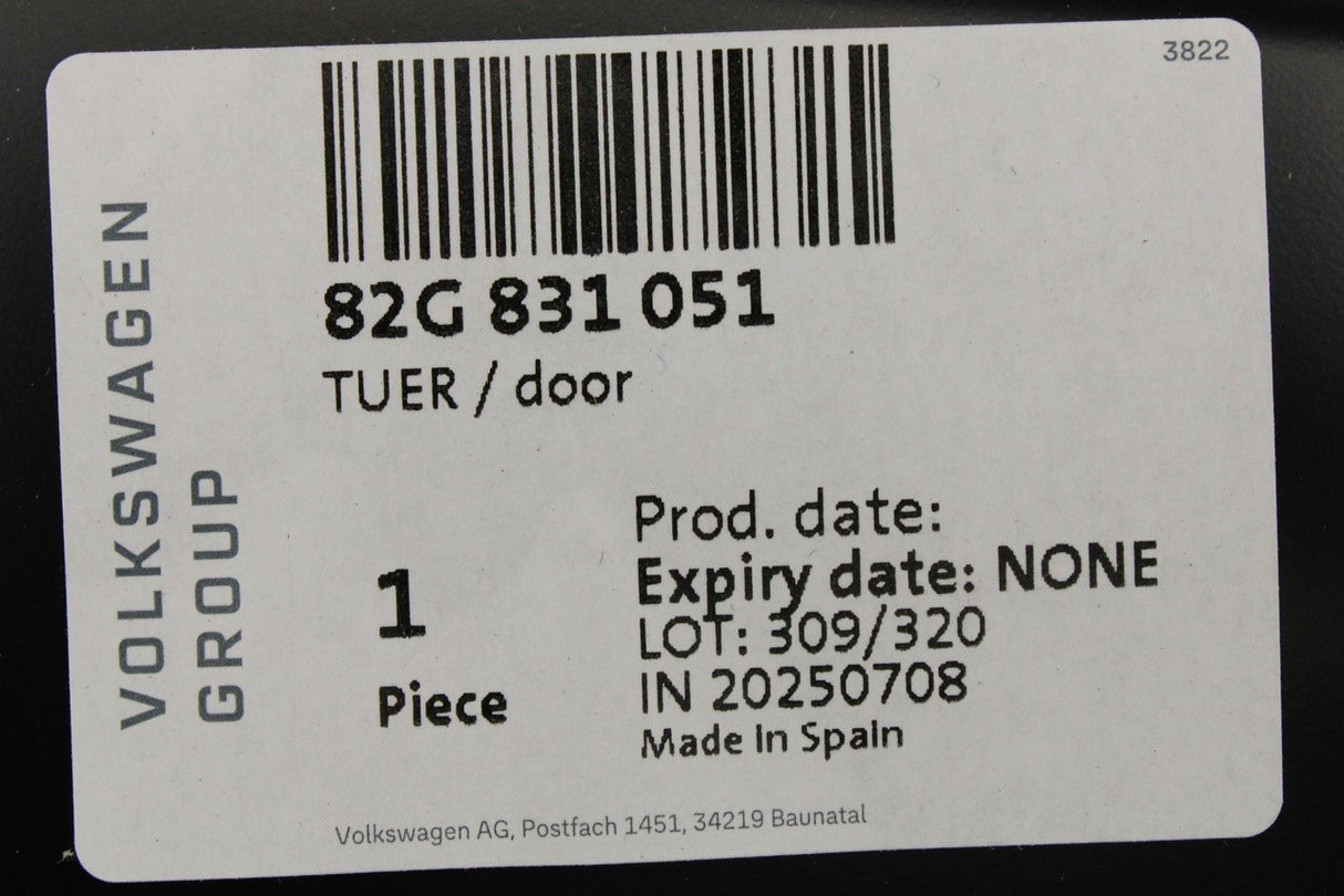 Audi A1 2019-on front door body panel (left) 82G831051