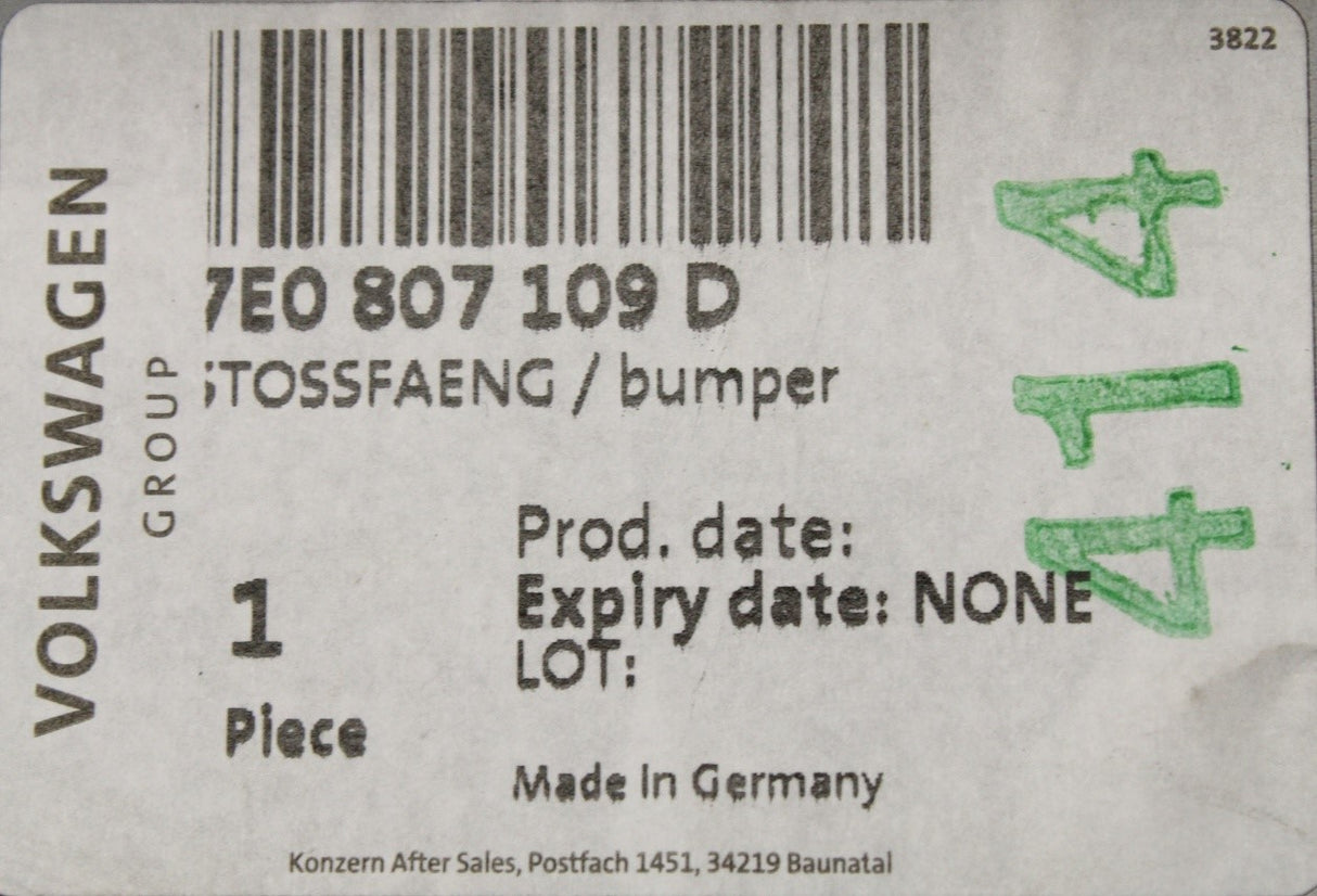 VW Cali Caravelle Multivan bumper reinforcement bar (front) 7E0807109D