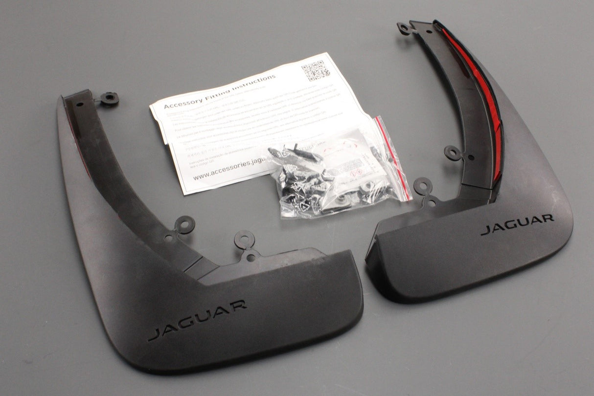Jaguar XF 2016-on mud flap set (front) T2H12952