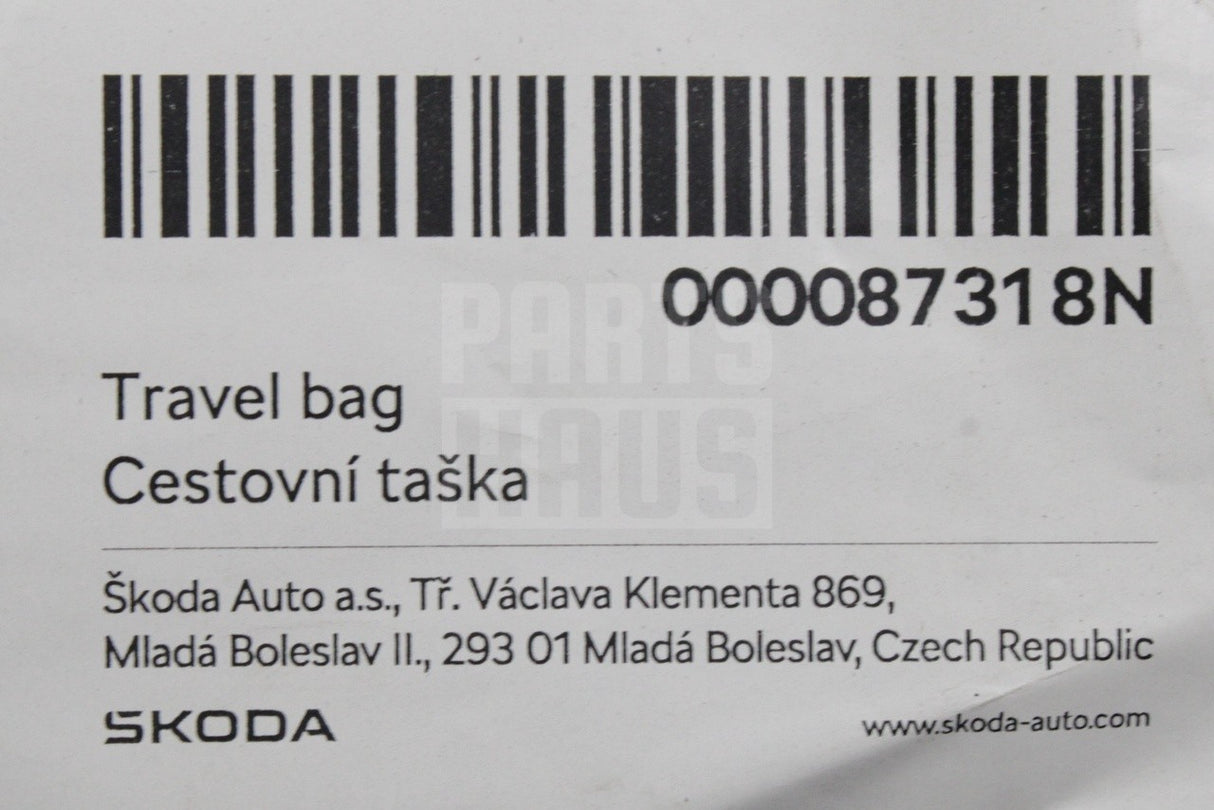 Skoda accessory sport travel bag grey 000087318N