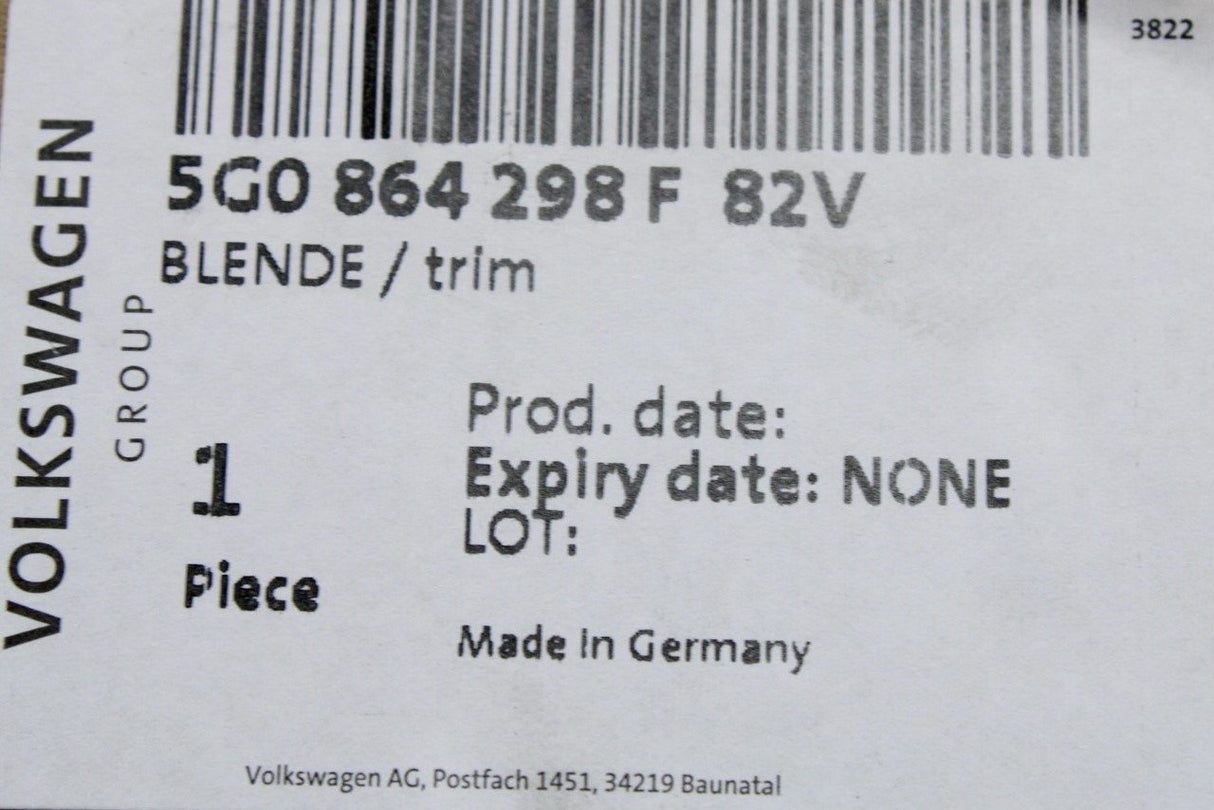 VW Golf MK7 MK7.5 centre console vent trim (rear) 5G0864298F 82V