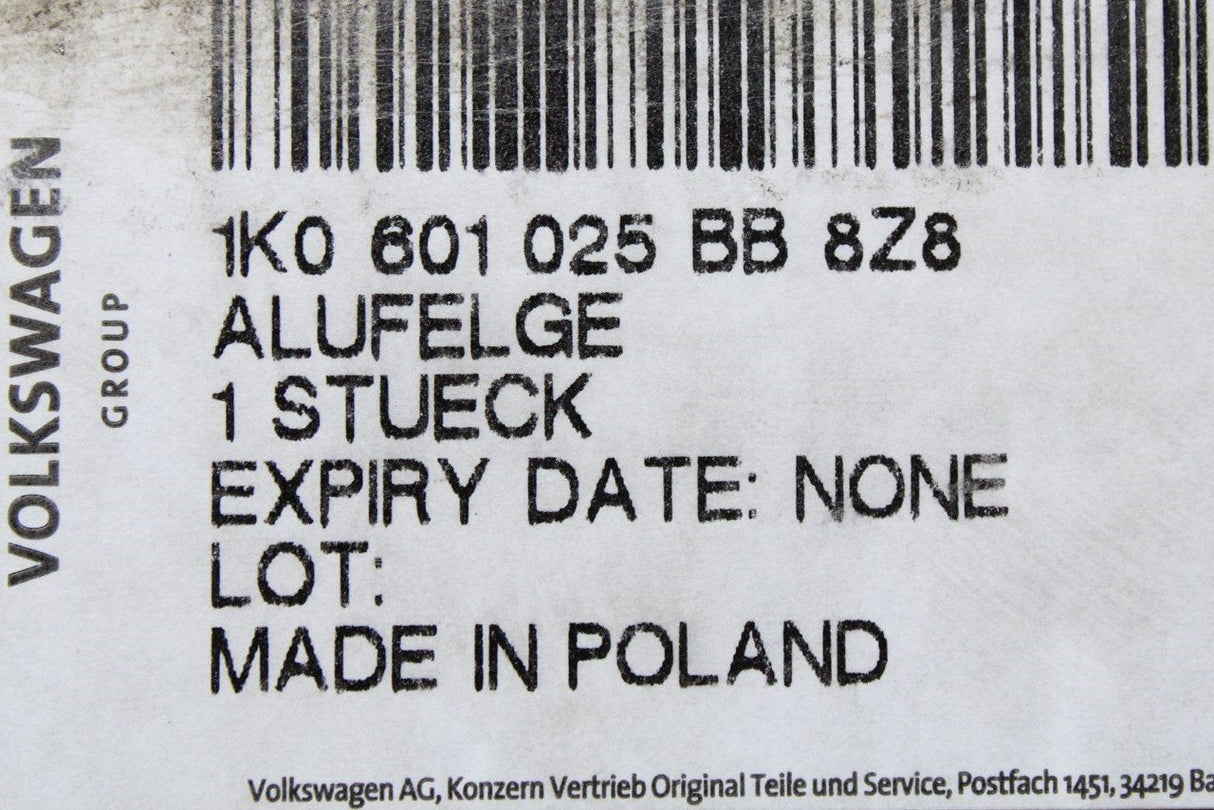 VW Golf GTI MK5 MK6 17 inch Denver alloy wheel rim 1K0601025BB 8Z8