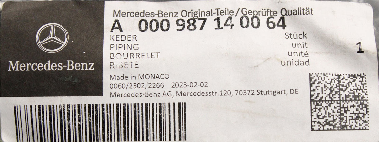 Mercedes-Benz G63 AMG W463 roof rubber trim (rear) A000987140064