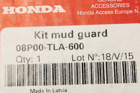 Honda CR-V 2019-on mud flap set (front and rear) 08P00-TLA-600