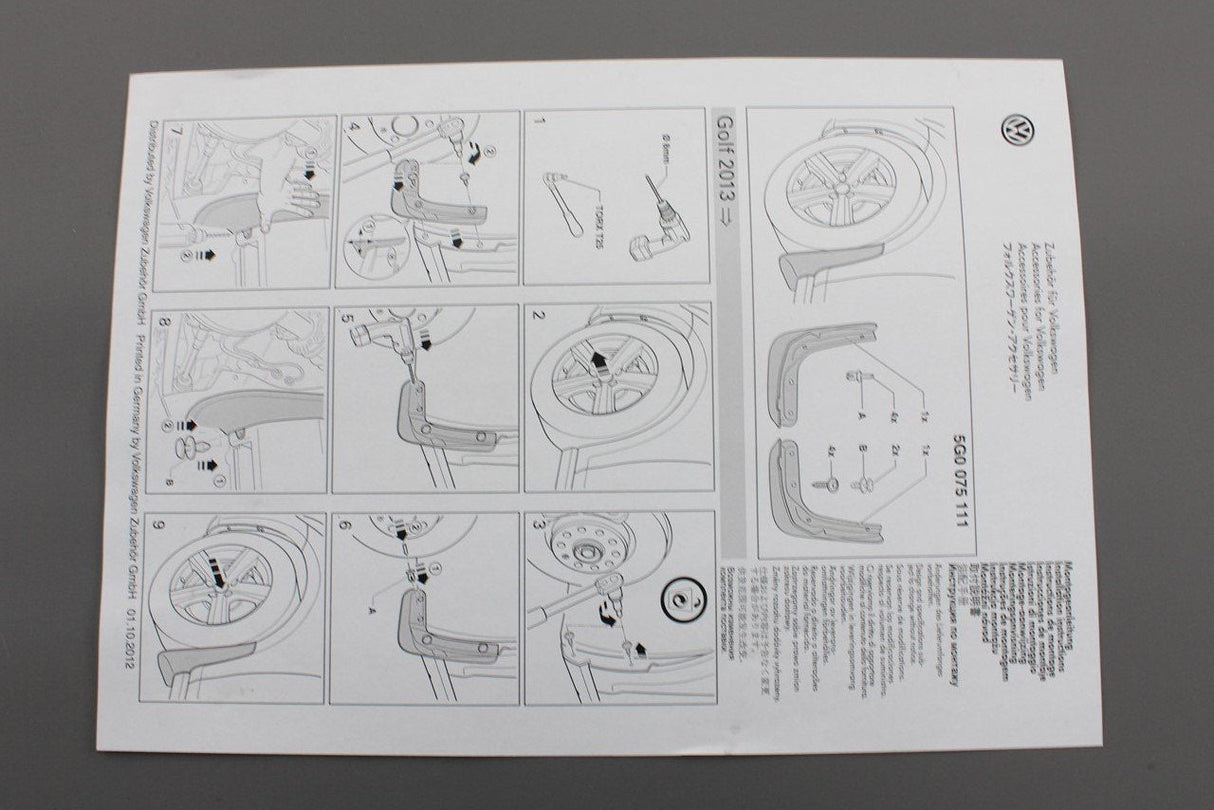 VW Golf MK7 MK7.5 2013-20 accessory mud flaps set (front) 5G0075111