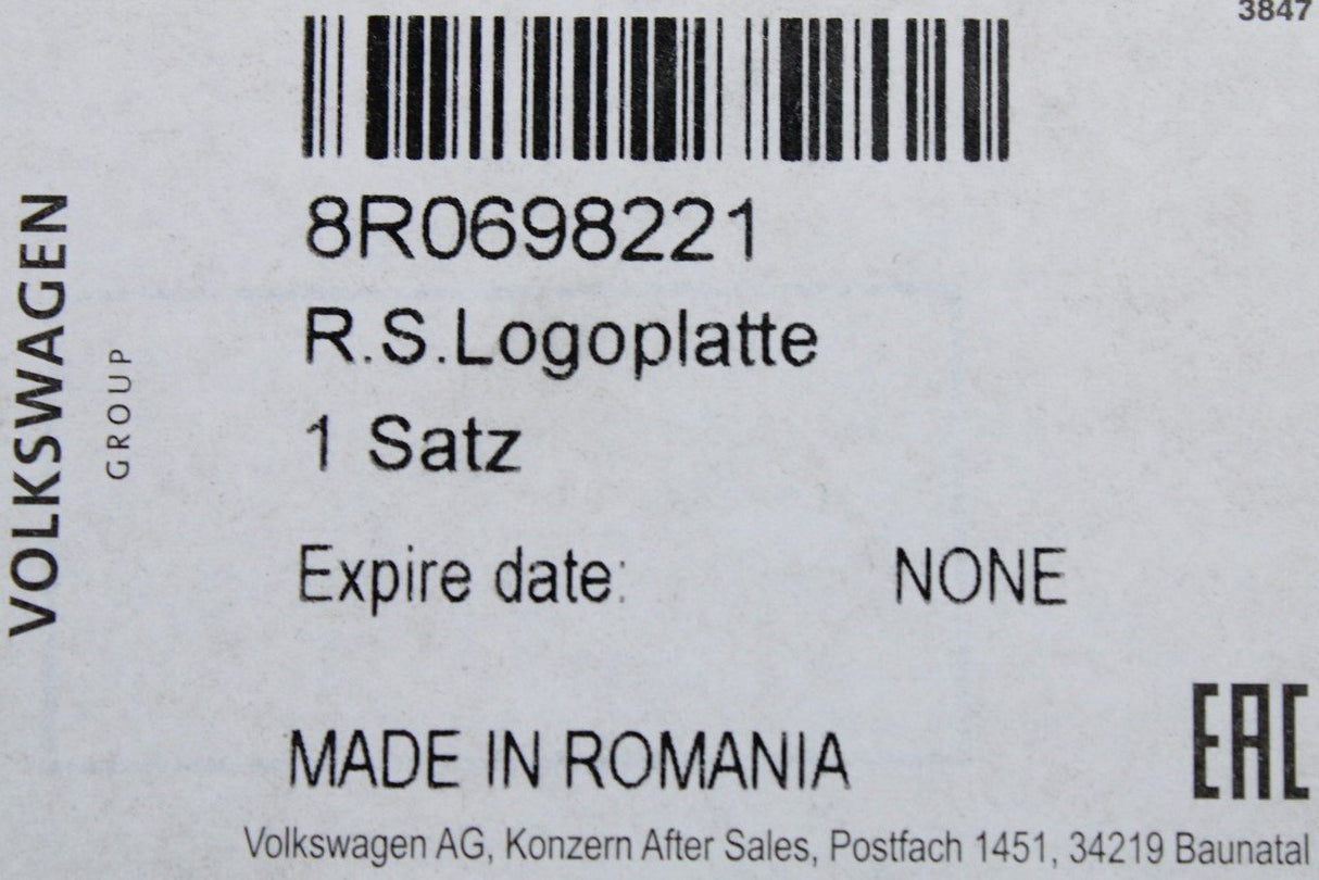 Audi SQ5 8R 2013-2017 cover cap for rear 330mm caliper (x1) 8R0698221