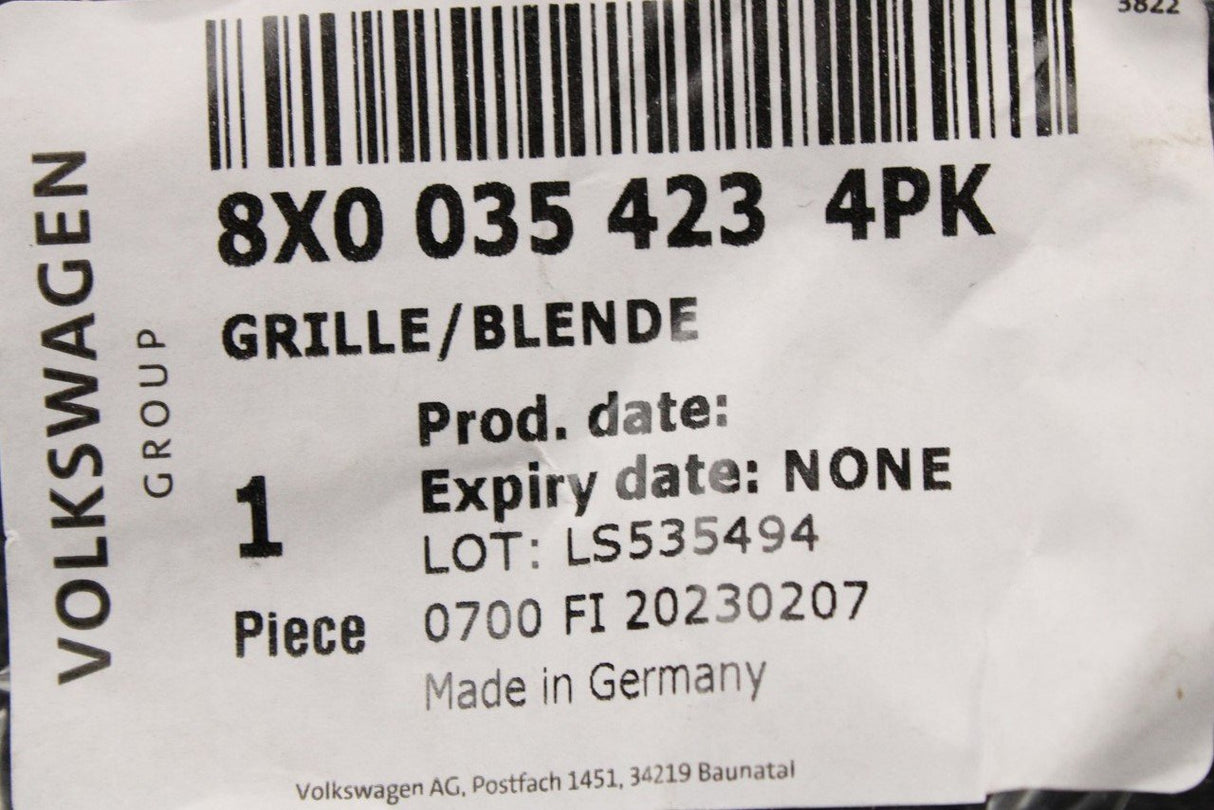 Audi A1 2011-18 door speaker grille black (left) 8X0035423 4PK