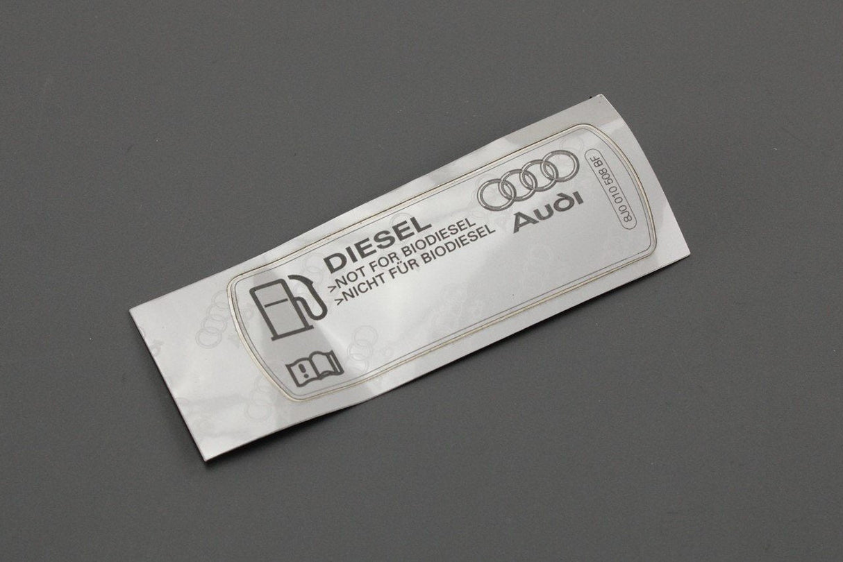 Audi A1 A3 Q3 TT diesel information sticker 8J0010508BF